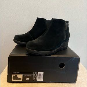 Sorel Evie Zip Suede Wedge Bootie Women